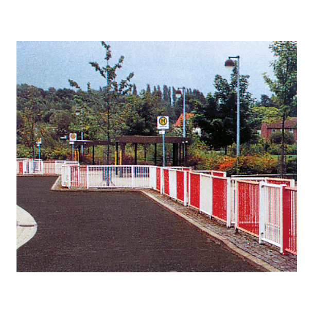 Safety fence panel | Fence panel | Center spacing: 750 mm | hot-dip galvanizedand red coated